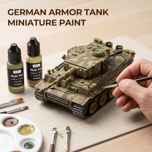 Nicpro 10 Colors WWII German Armor Model Paint Set, 20ml Ready to Use - style: WWII German Armor