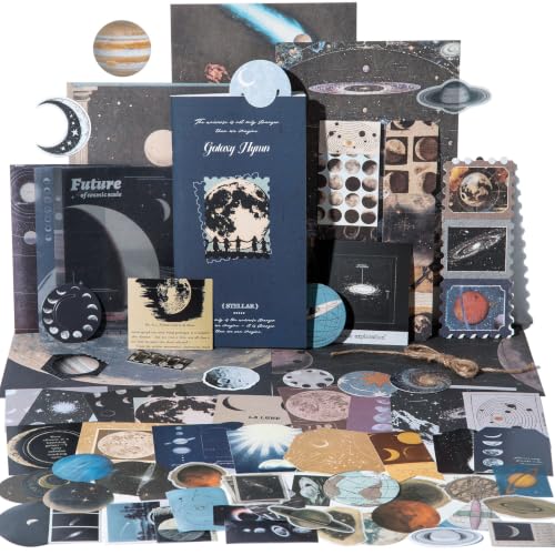 YagCu Galaxy Scrapbooking Kit, Vintage Junk Journal Supplies | Scrapbooking and Journaling Materials for Beginners, Planner DIY Arts Craft - color: Galaxy