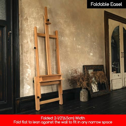MEEDEN Adjustable H Frame Art Easel: Easel Stand for Painting and Display - style: Natural Color
