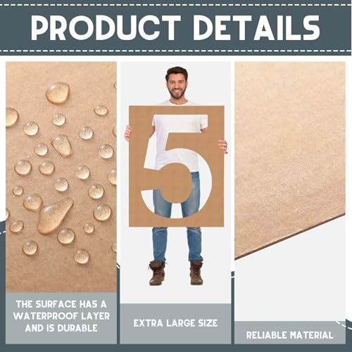 Briwooody 32 Inch Large Number Stencils, 0-9 Reusable Templates Set - size: 32 Inch