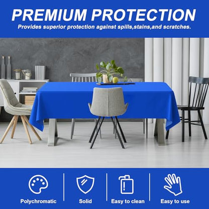 54IN X 160FT Plastic Table Cover Roll with Cutter Box, Cut to Size Plastic Table Cloths for Parties, Birthday, (Blue, 54"x1920") - color: Blue, size: 1920" x 54" (Rectangular)