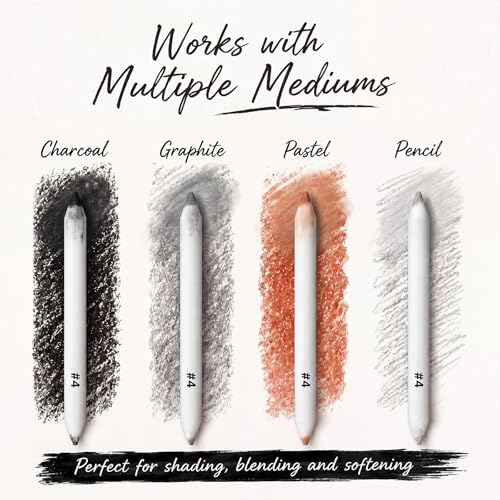 Fulmoon 84 Pcs Blending Stumps Set, Paper Art Blenders for Drawing Sketch Shading Pencil Oil Pastel Blender Tools Drawing Supplies for Charcoal Graphite Pastel Ideal for Artists Students and Beginners - style: Blending Stump
