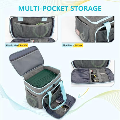 Crafts Storage Bag, Double-Layer Craft Organizer with Adjustable Dividers | Craft Supplies Organizer with Multiple Pockets for Beads, Jewelry & Sewing Tools, Portable Art Bag for Home, Classes & Travel