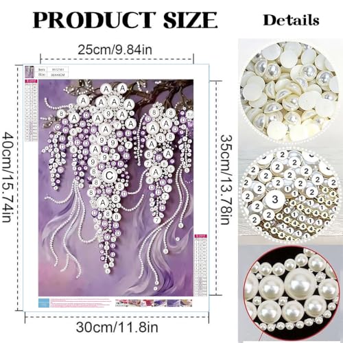 2 Pack Flower Diamond Art Pearl Painting Kits for Adults (12×16 inch) - color: WYZ181+WYZ182