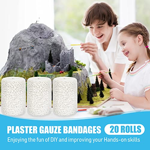 Nuogo 20 Pack Plaster Cloth Gauze Bandage Roll Bulk 5 Yards,4 x 180 Inch - size: 4 x 180 Inch