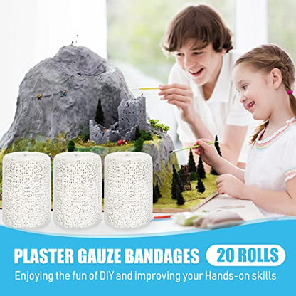 Nuogo 20 Pack Plaster Cloth Gauze Bandage Roll Bulk 5 Yards,4 x 180 Inch - size: 4 x 180 Inch