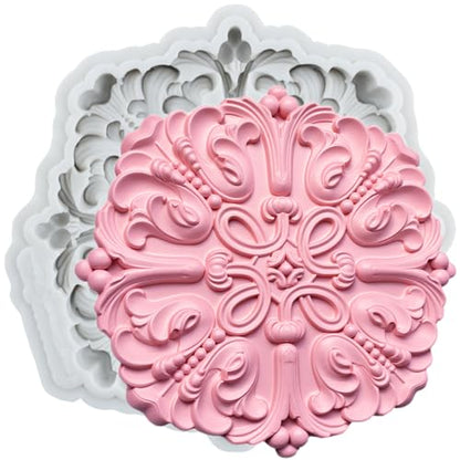 Baroque Scroll Relief Polymer Clay Mold Baroque Lace Silicone Molds | Embossed Sculpture DIY Craft Epoxy Resin Casting Polymer Clay Tools Crafts Air Dry Jewelry Making - color: Style Q