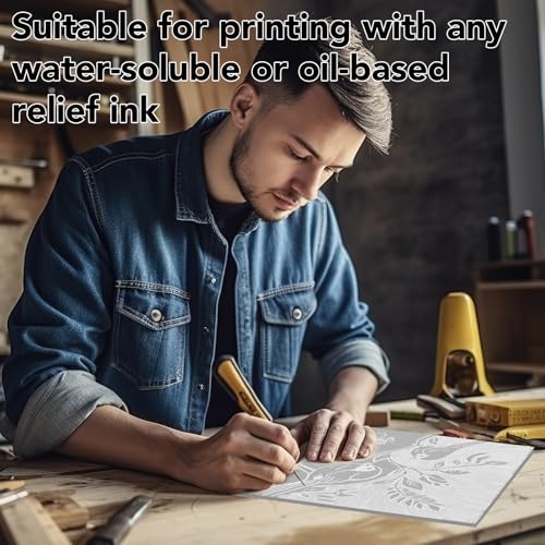 4 Pack Linoleum Blocks for Printmaking, 9 X 12 Inch, Soft Rubber | Easy To Carve, For Stamps, Prints, Cards, Beginner And Artist Use - size: 9 x 12 Inch