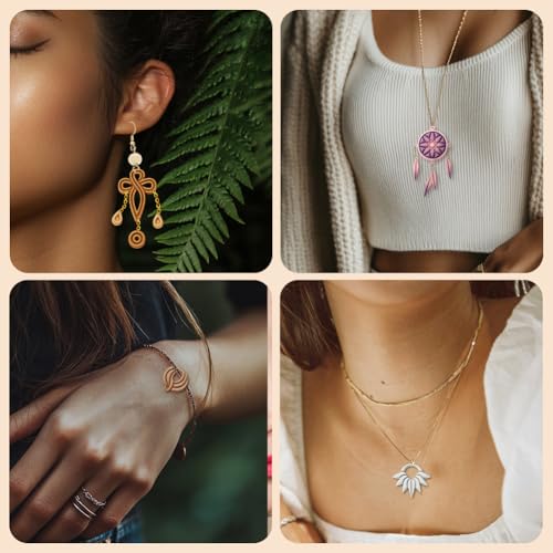 ORIGACH 12 Pcs Boho Knot Macrame Polymer Clay Cutters Set | Dream Catcher Design Clay Cutters for Polymer Clay Jewelry Earrings with a Clear Storage Box - style: Boho Knot Macrame
