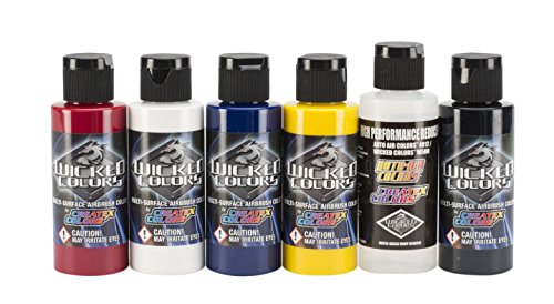 Wicked Colors W110-00 2-Ounce Wicked Detail Sampler Set Airbrush