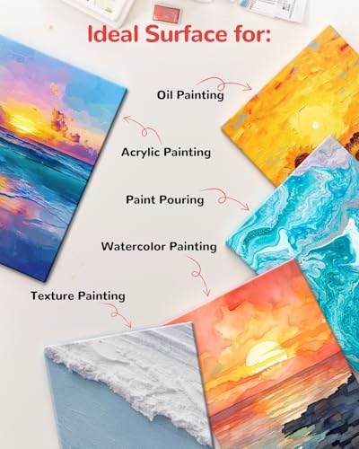 Canvas Boards 36 Pack, 9x12 Inch White Blank Painting Canvas Panels - size: 9"x12" - 36pcs