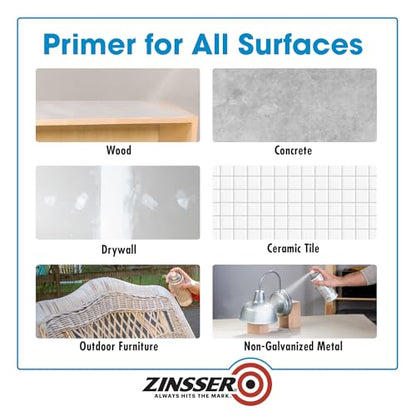 Zinsser 02008 Bulls Eye 1-2-3 All Surface Spray Primer, 13 oz, White - color: White, size: 13 oz. Spray (Pack of 1)