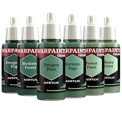 The Army Painter, Warpaints Fanatic Flexible Triad:Desat Cool Greens 6x18ml | Quality Acrylic Miniature Hobby Model Paint Set for Dnd & Warhammer 40K Figures - color: Flexible Triad: Desaturated Cool Greens