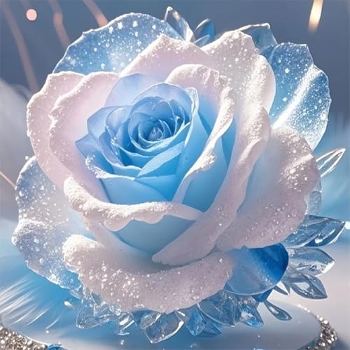 Rose Diamond Art Kits for Adults,Crystal Flower DIY Diamond Painting Kits for Adult Beginners,Full Drill Round Gem Painting Art Craft for Home Wall Decor 14x14 Inch. - color: G8028