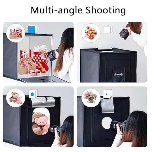 Photo Studio Light Box, 20"x20" Professional Photography Photo Light Box with 160 LEDs Lights & 4 Color Backgrounds for Product Picture Photography - size: 20 x 20 inches