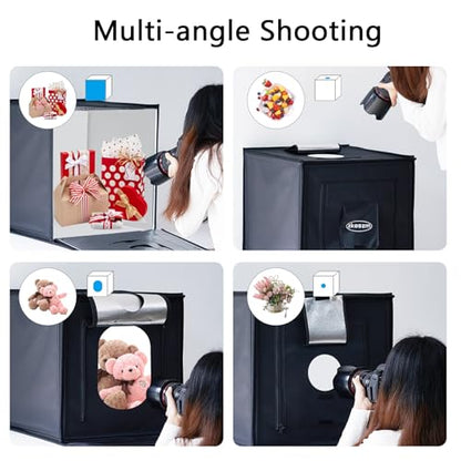 Photo Studio Light Box, 20"x20" Professional Photography Photo Light Box with 160 LEDs Lights & 4 Color Backgrounds for Product Picture Photography - size: 20 x 20 inches