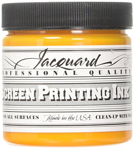 Jacquard Professional Screen Print Ink, Water-Soluable, 4oz Jar, Golden Yellow (102)