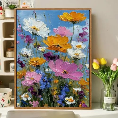 Paint by Numbers Kit for Adults, Adult Paint by Number Kits 16x20 Inch - color: Wildflowers