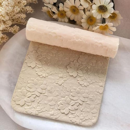 Flower Texture Clay Roller Clay Molding Tool Fashion Practical Lightweight Portable for Artwork DIY Crafts Jewelry Making Pottery Roller Tool