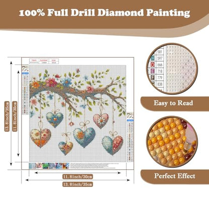 Xoaoes Heart Flower Diamond Art Kits for Adults, 5D Diamond Painting Kits - color: CM064