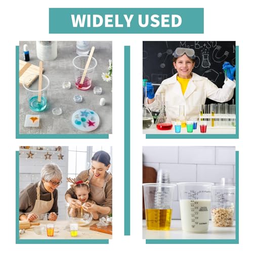 8oz Clear Plastic Measuring Cups, Graduated Mixing Cups, 50 Pack | Disposable & reusable, Graduated markings, 8oz capacity, Resin & paint mixing, Cooking & baking, 50 pack - color: 50 Pack