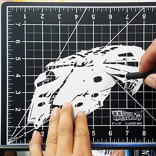 U.S. Art Supply 18"x24" Self-Healing Cutting Mat 5-Ply (2 Pack) White/Blue | Double-Sided White/Blue Craft Mat, Non-Slip Cutting Mats for Crafts, Sewing, Quilting, Scrapbooking - color: White/Blue