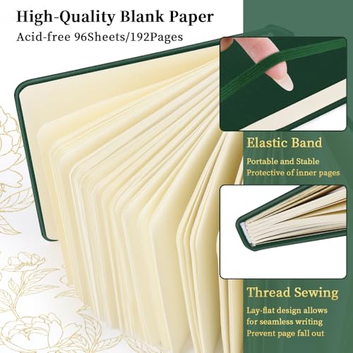 5x5 Pocket Sketch Book,80gsm Hardcover Art Sketchbook for Drawing Journal - color: PU Cover-5x5in-Dark Green