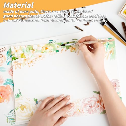 150 Sheets 100% Cotton Watercolor Paper Bulk -140LB/300GSM Art Paper-9 x 12 inch Painting & Craft Paper, Finger Paints, Watercolor, Tempera, Drawing, Art Room & Home School Crafts - style: 9x12in-140LB/300GSM