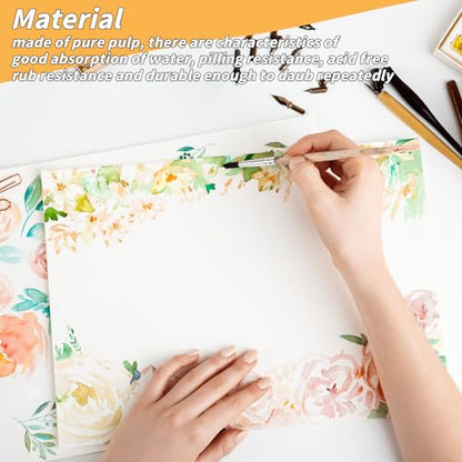 150 Sheets 100% Cotton Watercolor Paper Bulk -140LB/300GSM Art Paper-9 x 12 inch Painting & Craft Paper, Finger Paints, Watercolor, Tempera, Drawing, Art Room & Home School Crafts - style: 9x12in-140LB/300GSM