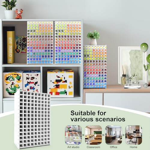 Marker Organizer, 135-Slot Marker Holder with Adjustable Dividers | Holds 135 Markers • Adjustable Dividers • Space-Saving Design • Easy Assembly • Home, Office & Classroom - size: 135 Holes