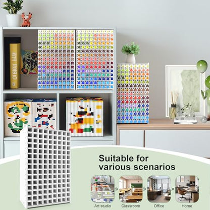 Marker Organizer, 135-Slot Marker Holder with Adjustable Dividers | Holds 135 Markers • Adjustable Dividers • Space-Saving Design • Easy Assembly • Home, Office & Classroom - size: 135 Holes