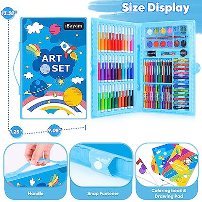 iBayam 149-Set: Crayons, Pastels, Pencils, Pens, Drawing Pad, Coloring Book - color: Blue