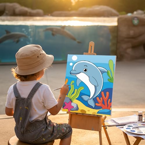 Louise Maelys 12 Packs Animal Pre Drawn Canvas to Paint for Boys Girls | 8x10 Inch Pre-Stretched Canvas Panels, Pre Printed Painting Canvas Kit For Kids' Parties, Classroom Art And Beginner Painting - color: animal