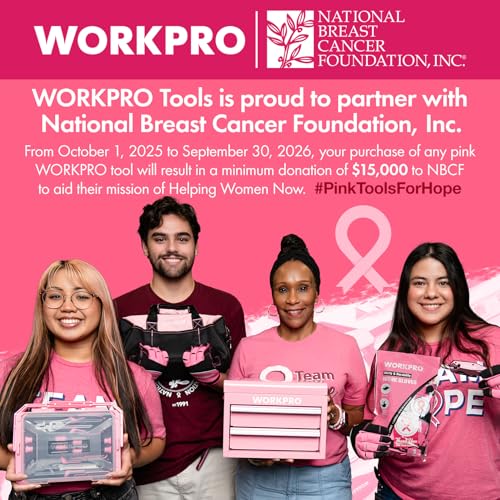 WORKPRO 100-Pack Utility Knife Blades | Utility Blades Replacement with Dispenser, SK5 Carbon Steel - Pink Ribbon - style: SK5(pink)