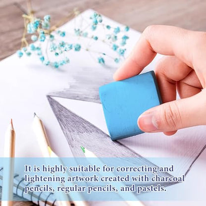 Smilo Kneaded Erasers for Artists, Blue Moldable Putty, 8-Pack | Reusable, Dust-Free and No Smudge, Art Erasers with Storage Case for Charcoal, Graphite, Pencil and Pastel Drawing - color: Blue