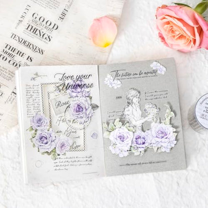 PET Tape Stickers for Scrapbooking Supplies, Lettering Stickers for DIY - color: Romance
