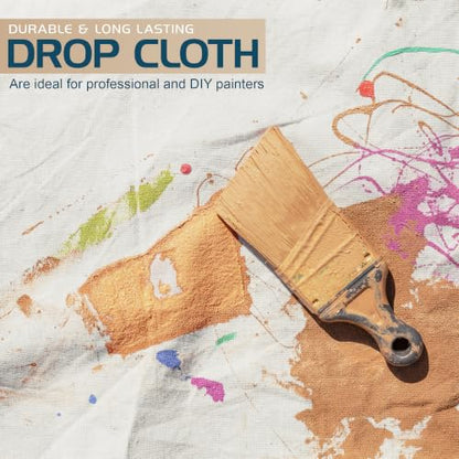 Canvas Drop Cloth 4x5 Ft, Drop Cloth for Painting, 1 Pack | Washable and Reusable, Canvas Fabric, Furniture & Floor Protection, Highly Absorbent, Duck Dropcloth - size: 4ft X 5ft ( Pack of 1 )