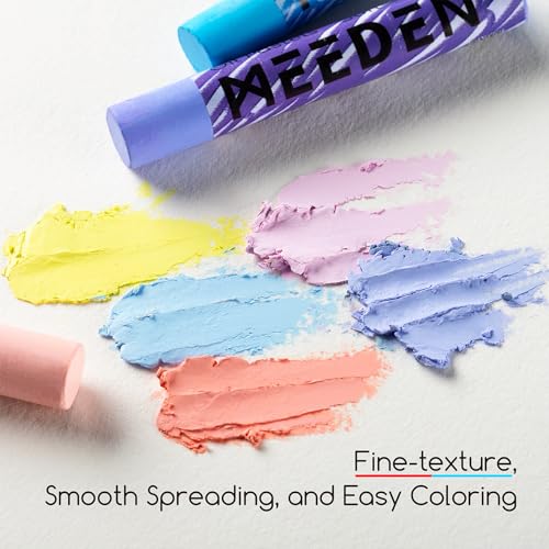 MEEDEN 72 Vibrant Colors Soft Oil Pastels + 140lb/300gsm 9"x 12" Oil Pastel Paper for Artist Beginner Adult - Smooth Oil Pastel Crayons for Art Supplies, Painting, Drawing, Blending, Layering, Shading