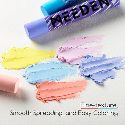 MEEDEN 72 Vibrant Colors Soft Oil Pastels + 140lb/300gsm 9"x 12" Oil Pastel Paper for Artist Beginner Adult - Smooth Oil Pastel Crayons for Art Supplies, Painting, Drawing, Blending, Layering, Shading