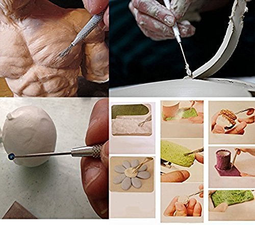 COMIART 2-Piece Pottery Sculpting Tools Set - Feather Wire Texture Tool & Needle Detail Tool for Clay Ceramic Polymer Clay Sugar Cookies