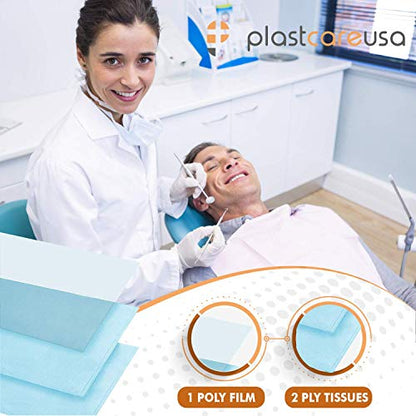 Disposable Dental Bibs 13"x18" - 125 3 Ply Waterproof Tattoo Bib Sheet for Patients - Dentist or Medical Tray Cover and Nail Table Cover Supplies, Gray - color: Gray
