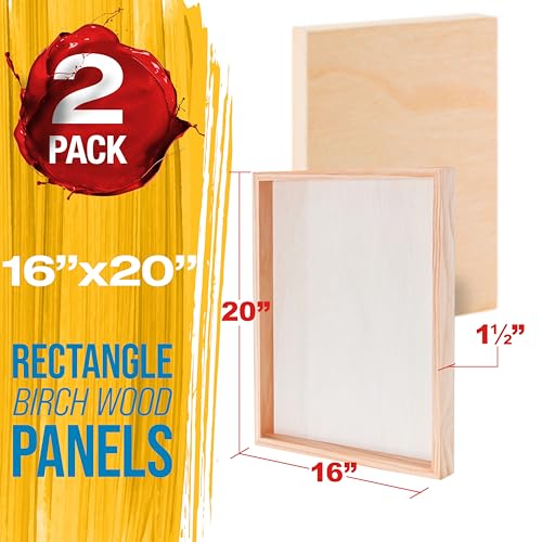 U.S. Art Supply 16" x 20" Unfinished Cradled Wood Panels for Painting - style: 16 Inch x 20 Inch