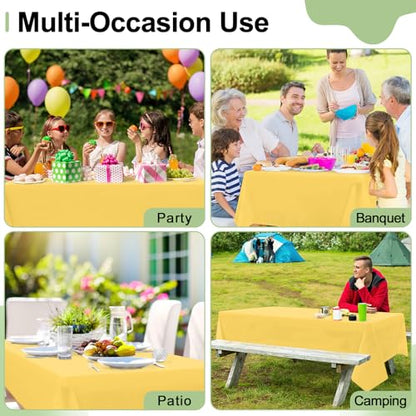 misaya 6 Packs Plastic Table Cloth Yellow Disposable Tablecloth - color: Yellow, size: 54" X 108"