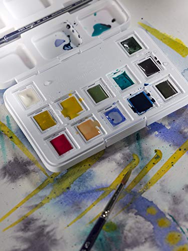 Van Gogh Watercolor Paint Set, Plastic Pocketbox, 12-Half Pan Muted Colors Selection - color: 12 Muted (Plastic Pocketbox), style: Half Pan