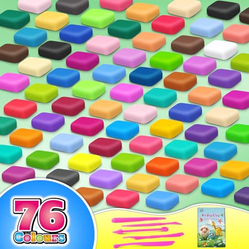 Air Dry Clay 76 Colors, Modeling Magic Clay Gift for Kids - color: 76 Colors