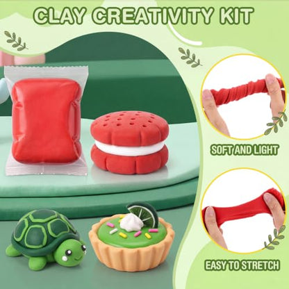 VioraWhite 100 Pcs Air Dry Clay Bulk Modeling Clay for Kids Lightweight Foam Modeling Clays DIY Molding Clays for Kids Adults Crafts Gifts School Project Supplies (Red,Green，White) - color: Red,Green，white