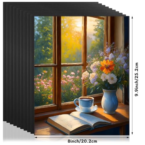 24PCS 8x10 Inch Black Canvas Panels, Small Canvas Boards for Painting, Cotton Canvas Panels for Oil Acrylic Watercolor Paint - size: 8x10 Inch