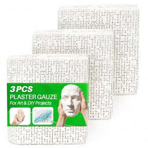 RAINFLOW Plaster Cloth Rolls Casting Kit - 3PCS Plaster Gauze for Crafts