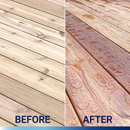 Seal-Once Marine Waterproof Wood Sealer and Stain, Clear, 5 Gallon | Premium Wood Sealer - Waterproof Sealant - Wood Stain and Sealer in One - color: Clear, size: 5 Gallon