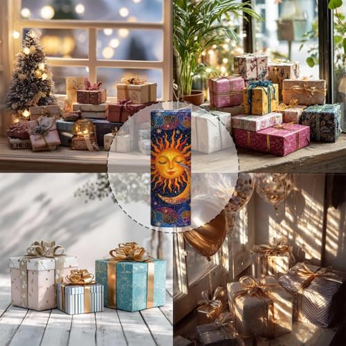 Firmiso 20 oz Tumbler | Skinny Insulated Travel Mug with Leak-proof Lid and Telescopic Straw | Sun and Moon Celestial Stainless Steel Coffee Cup | Christmas Gifts for Women and Men - color: Sun Moon